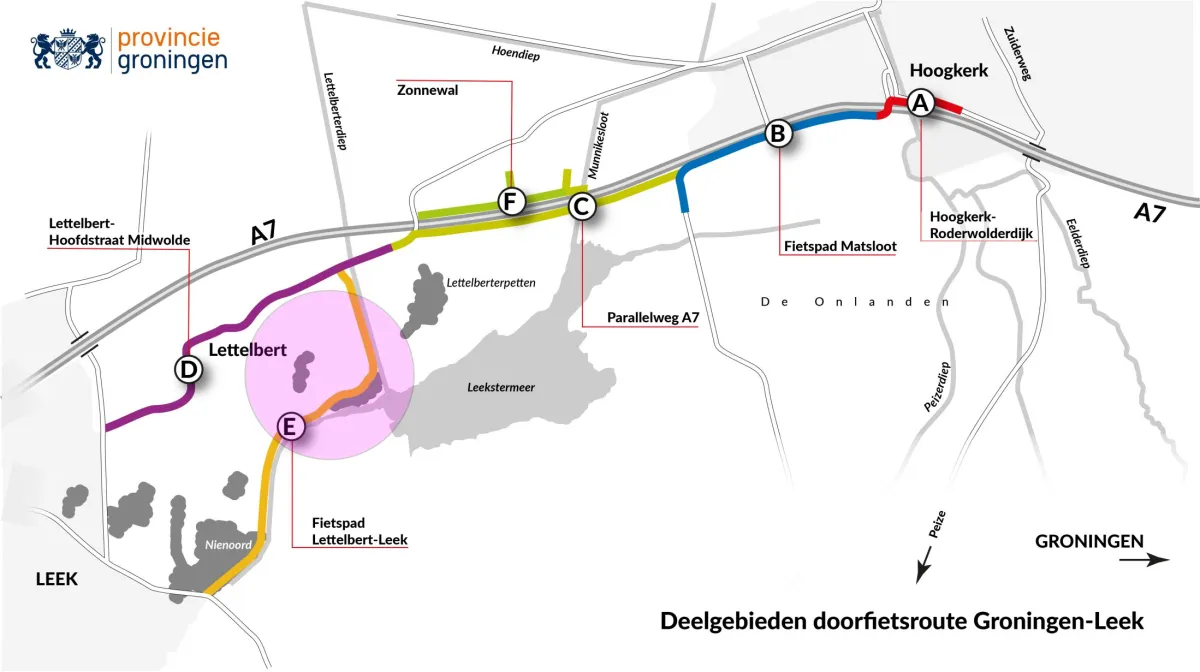 Werkzaamheden doorfietsroute Groningen-Leek